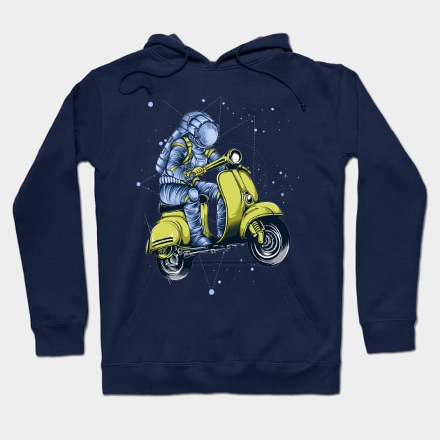 Astronaut Scooter Space Hoodie by arfpmbd